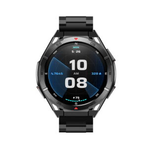 Smartwatch X2 negro con correa de acero inoxidable - vista frontal